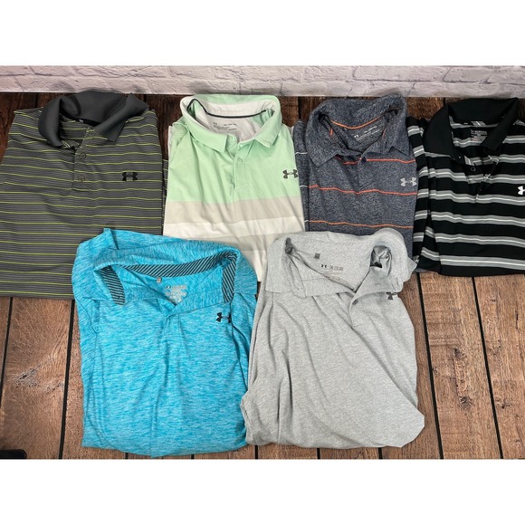 Under Armour Other - Under Armour Men's 2XL Loose Fit Polo Shirt Lot of 6 Performance Golf HeatGear